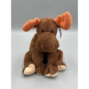Vintage Ty Pluffies Brown Moose Lumpy Plush 10” Stuffed Animal 2003
